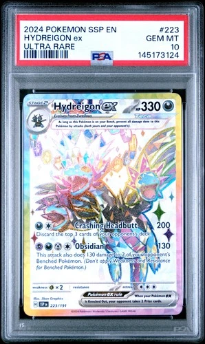 2024 POKEMON SSP EN-SURGING SPARKS ULTRA RARE #223 HYDREIGON EX PSA 10