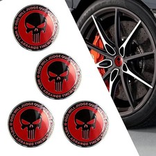 4PCS Skull Car Wheel Hub Center Cap Sticker, 2.2" Personalized Metal Wheel