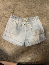 Cat  Jack Girls Light Wash Denim Shorts Blue M 8 Elastic Waist Drawstring