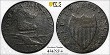 1787 New Jersey Copper Maris 28-S - Rarity-5 - PCGS VF Det. Colonial Copper Coin