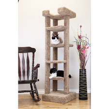 70"H Solid Wood Cat Tree and Cat Tower for Large Cats-Color:Brown,Style:5-Level