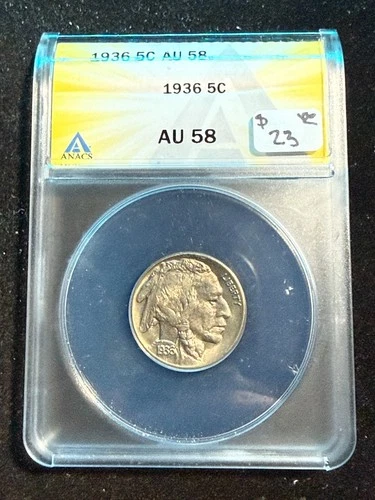 1936 BUFFALO NICKEL ANACS AU 58 771