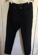 Michael Kors Womens Black Studded Skinny Jean...