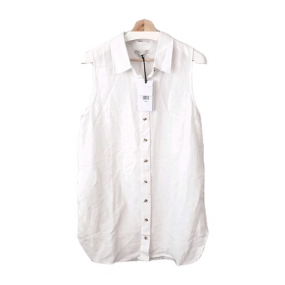 Onia Air Linen Shirt Dress Size XL White Button Up Summer Classic Modern  New | eBay