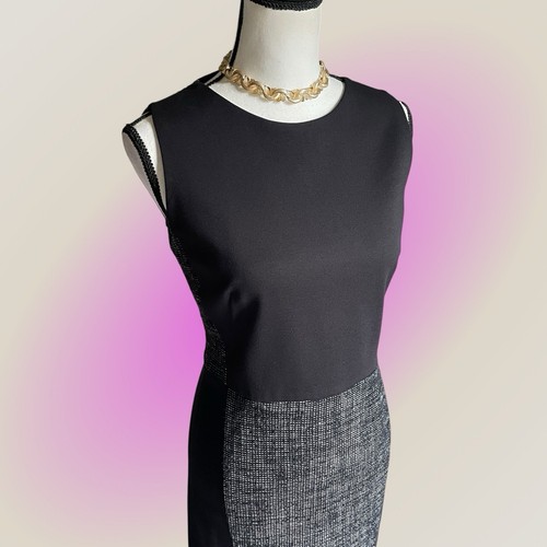 Akris Punto Damen schwarz Wollmischung & Tweed ärmellos Midi Etuikleid Gr. 8 M - Bild 4 von 14