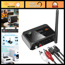 Bluetooth 5.4 Receiver for Home Stereo - Low Latency HD Audio Adapter RCA/AUX/US