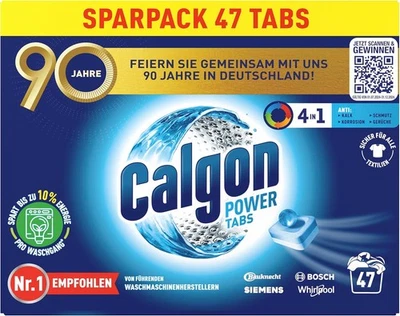 Calgon 4in1 Power Tabs Waschmaschinen Entkalker 47 Tabs Kalkschutz Reiniger - Bild 1 von 4