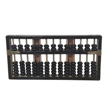 Vintage Wooden Abacus Black Beads Decorative Desk Accessory