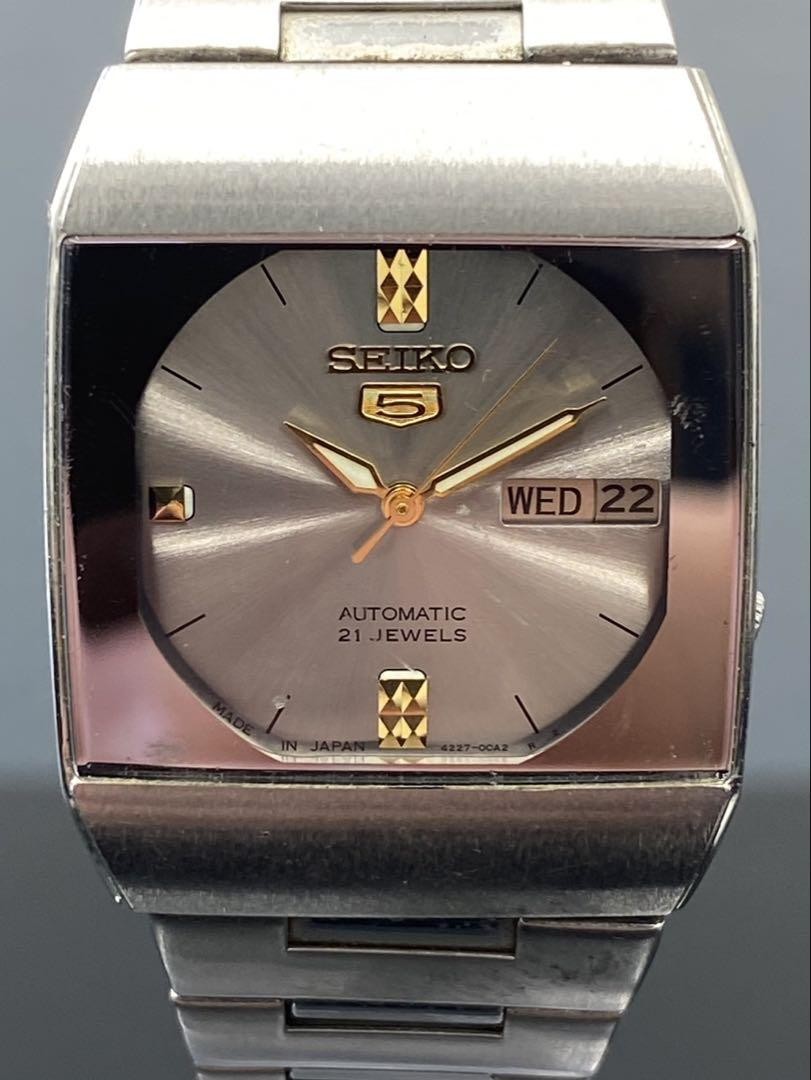 Seiko 5 Silver Stainless Steel Automatic Watch for Men