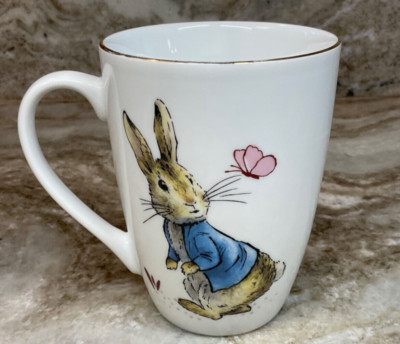Beatrix Potter Peter Rabbit Coffee Mug. Butterfly Garden. 14 Ounce. New.
