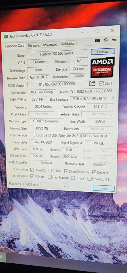 XFX RX 580 8GB OC+ 3XDP HDMI DVI - Image 3 of 4
