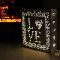 Love Pre Lit Battery Powered White Washed Parisian Wall Art Love Pre Lit Battery Powered White Washed Parisian Wall Art
