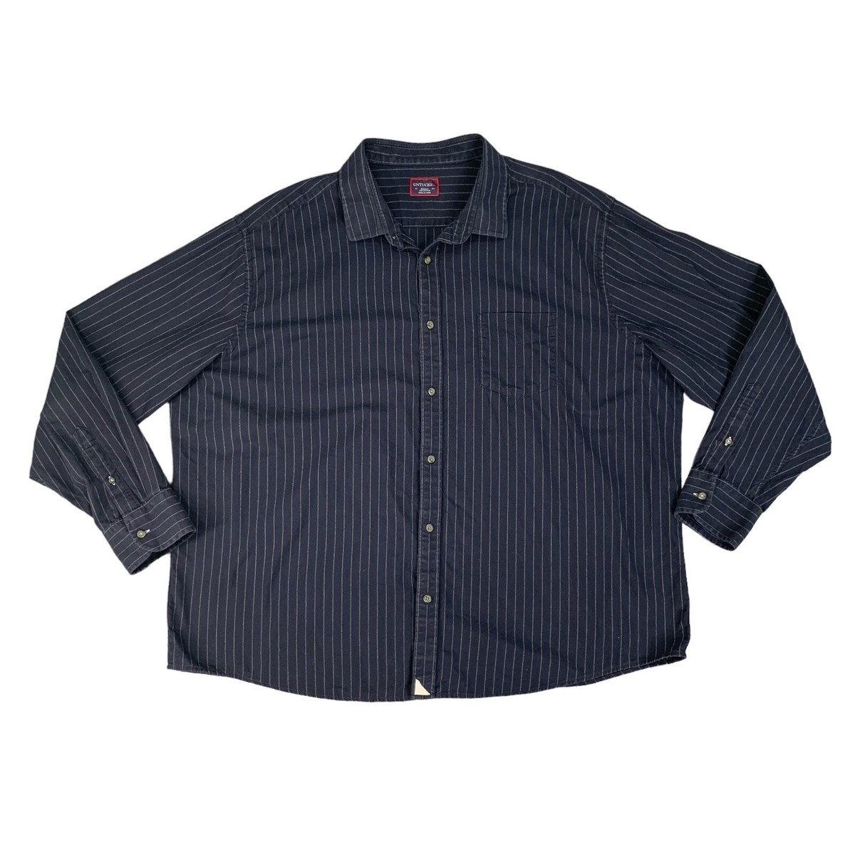 mens big and tall navy blue dress shirt Traveler Stretch Dress Shirt in Black and Blue Micro Check