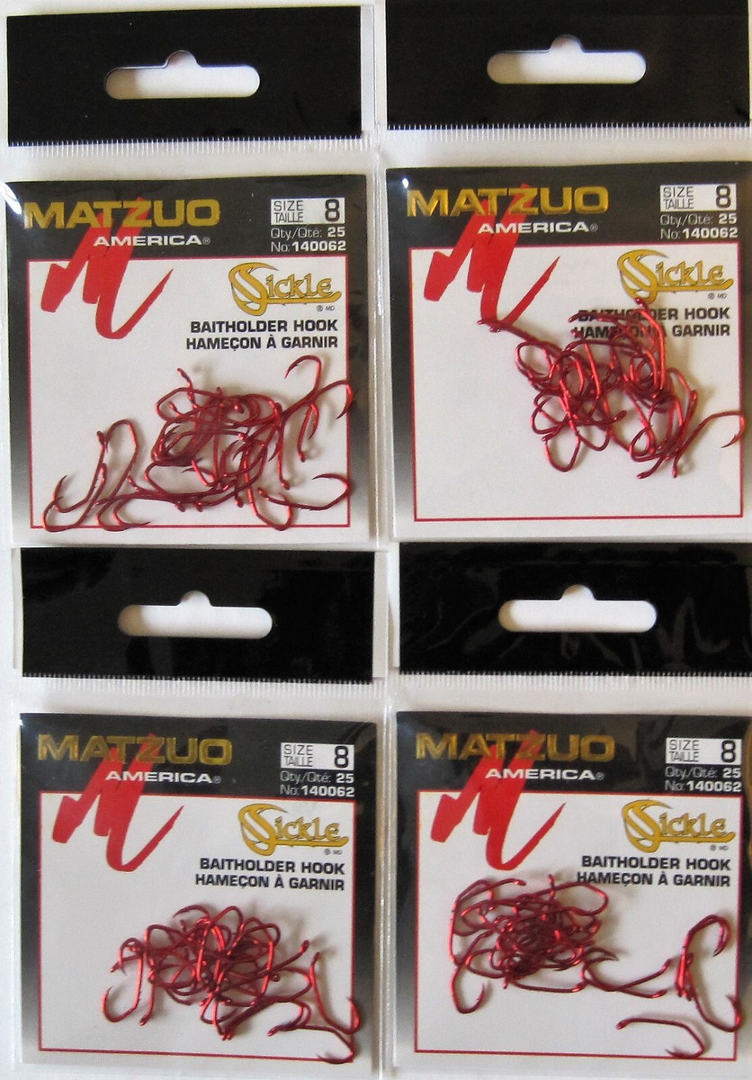 100 Ami Matzuo Octopus Sickle Neri Misura 4 (4 Confezioni Da 25)