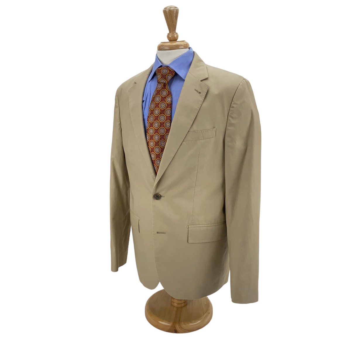 Club Monaco Khaki Tan 100% Cotton Grant Fit Blazer Sport Coat