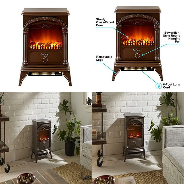 E Flame Usa Hamilton Free Standing Electric Fireplace Bronze