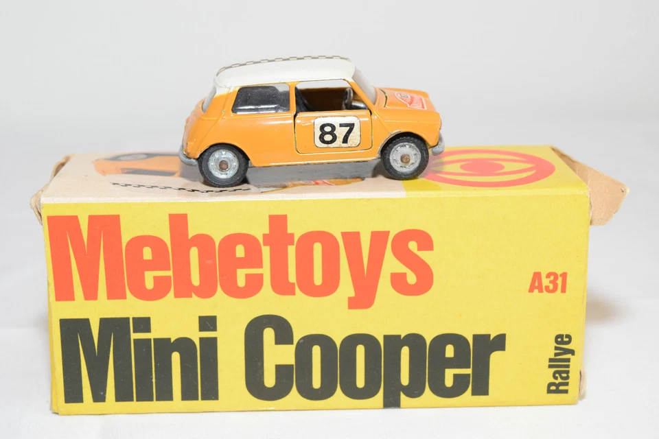 MEBETOYS A-31 A31 A 31 MINI COOPER RALLYE RALLYE GIALLO SENAPE QUASI NUOVO IM... - Immagine 3 di 4