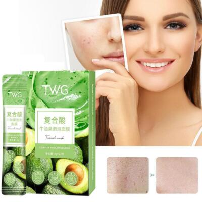 Avocado Blasenmaske Säure Hautreinigung Blase Gesichtsschaum Maske Anti-AgingX8C9