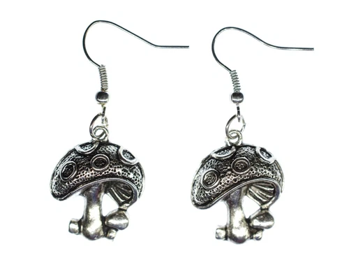 Mushroom Earrings Miniblings Pendant Silver