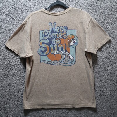 Bucees Shirt Adult Extra Large Brown Heather Here Comes The Sun Graphic Texas