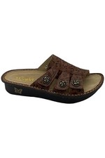 Alegria Leather Adjustable Slide Sandals Loretta