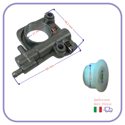 Vite Senza Fine Per Pompa Olio Motosega EMAK OLEOMAC 947 952 EFCO 147 Mt5200 69032186 - Foto 2