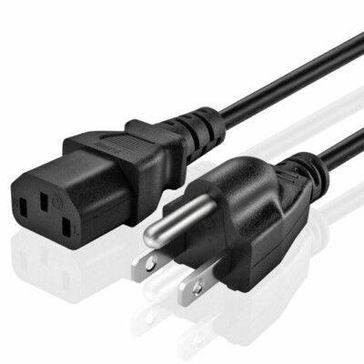 6 Ft 3-Prong Trapezoid Computer Power Cord Universal PC Cable Standard Wire 6 Ft