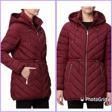 Rainforest Nwt Womens Chevron Quilted Thermoluxe Anorak Hooded Jacket