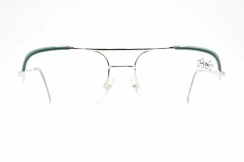 Vintage Luxottica 010 silber grau halbrand Brille Brillengestell eyeglasses NOS - Picture 1 of 6