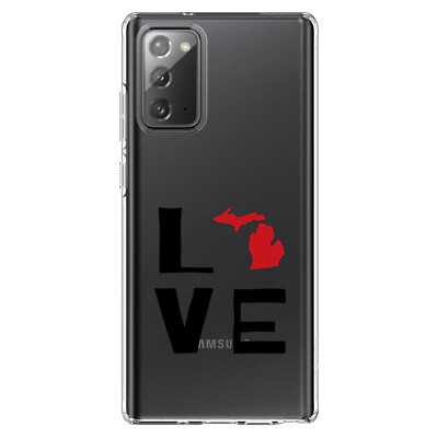 Clear Case for Galaxy Note Michigan Love Black & Red
