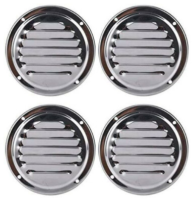 4X 4'' Round Louvre Air Vent  Stainles Steel Marine Boat Ventilation Hardware