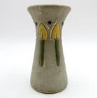 Roseville Pottery Mostique Tan Ceramic Textured Vase 164 6 inch 1920s Antique