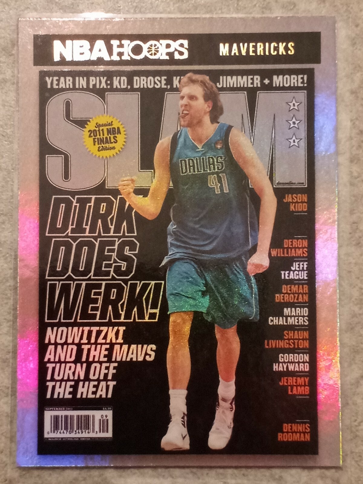 20-21 NBA Hoops Dirk Nowitzki SLAM Cover Silver Holo, Dallas Mavericks!