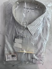 Pristine Vintage 1990s Giorgio Armani Dress Shirt White Check Men Size 16 34/35