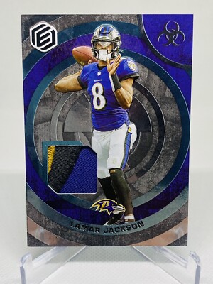 Lamar Jackson 2022 Panini Elements Critical Mass 3 Color Patch Blue 11/47 Ravens