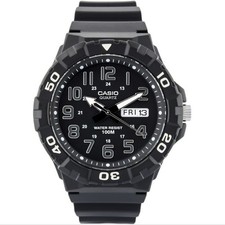 Casio MRW210H-1AV Men's Oversized Black Resin Strap Day Date 100M Sports Watch