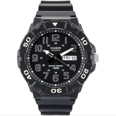 Casio MRW210H-1AV Men's Oversized Black Resin Strap Day Date 100M Sports Watch