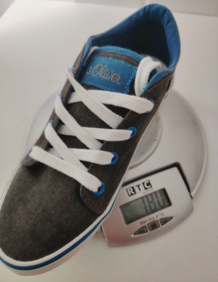 s.Oliver leichte Canvas Schuhe Sneakers Jungen Schnürung anthrazit Gr. 33 34 Neu
