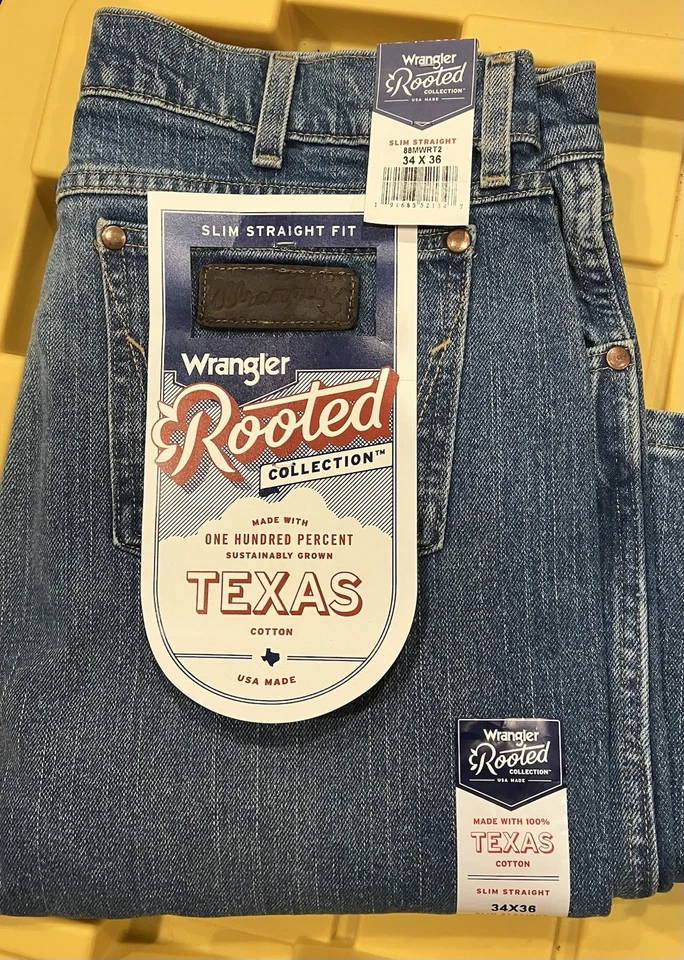 34x36 Made In USA Wrangler Rooted Texas Slim Straight - Image 1 of 1