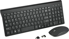 Fonicer Wireless Keyboard and Mouse Combo with USB C & USB A Receiver-Full Size