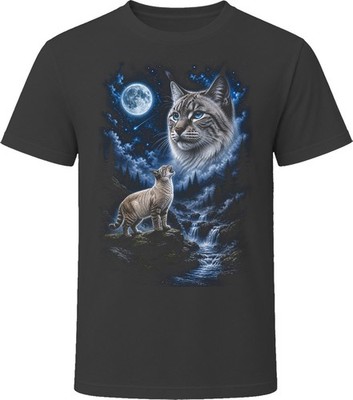Lynx Point Cat Howling at the Moon Vintage Wolf Moon Parody Gift T Shirt