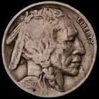 1917 Buffalo Nickel - Lamination Crack Error - Defective Planchet - Better Date