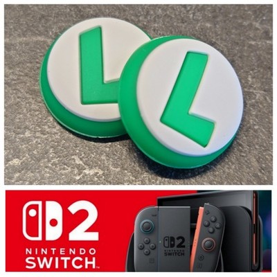   Nintendo Switch 2 Luigi JoyCon Schutz Kappen Grip Caps Analog Stick 
