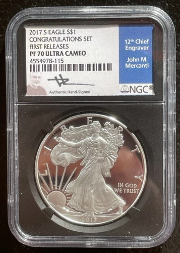 2017-S $1 SILVER AMERICAN EAGLE Congratulations Set NGC PF70 FR : MERCANTI  6899