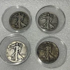 walking liberty half dollars lot 4  coins 1928-S 1942-S 1944-P  1945-D FREE SH