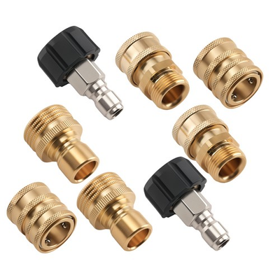 #ad 8PC Quick Connect M22 Adapter for Pressure Washer Fitting Kit Steel Brass $29.20