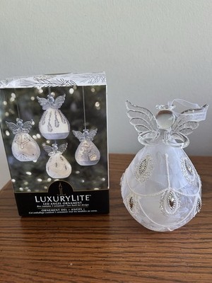 Light Up Luxury Lite Glass Praying Angel Ornament Or Tabletop Led Lights 5  NIB