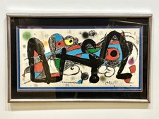 Joan MIRO LIMITED Lithograph "Escultor Portugal" FRAMED Elegantly 1974