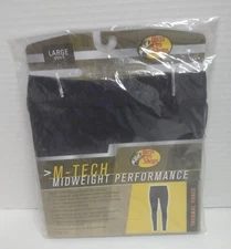 M-TECH Bass Pro Shop Men's Large (36-38) Black Midweight Thermal Pants New Pack!