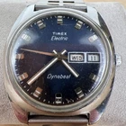 Vintage Timex Men's Electric Dynabeat Day Date BlueTone Watch -Repair / Parts